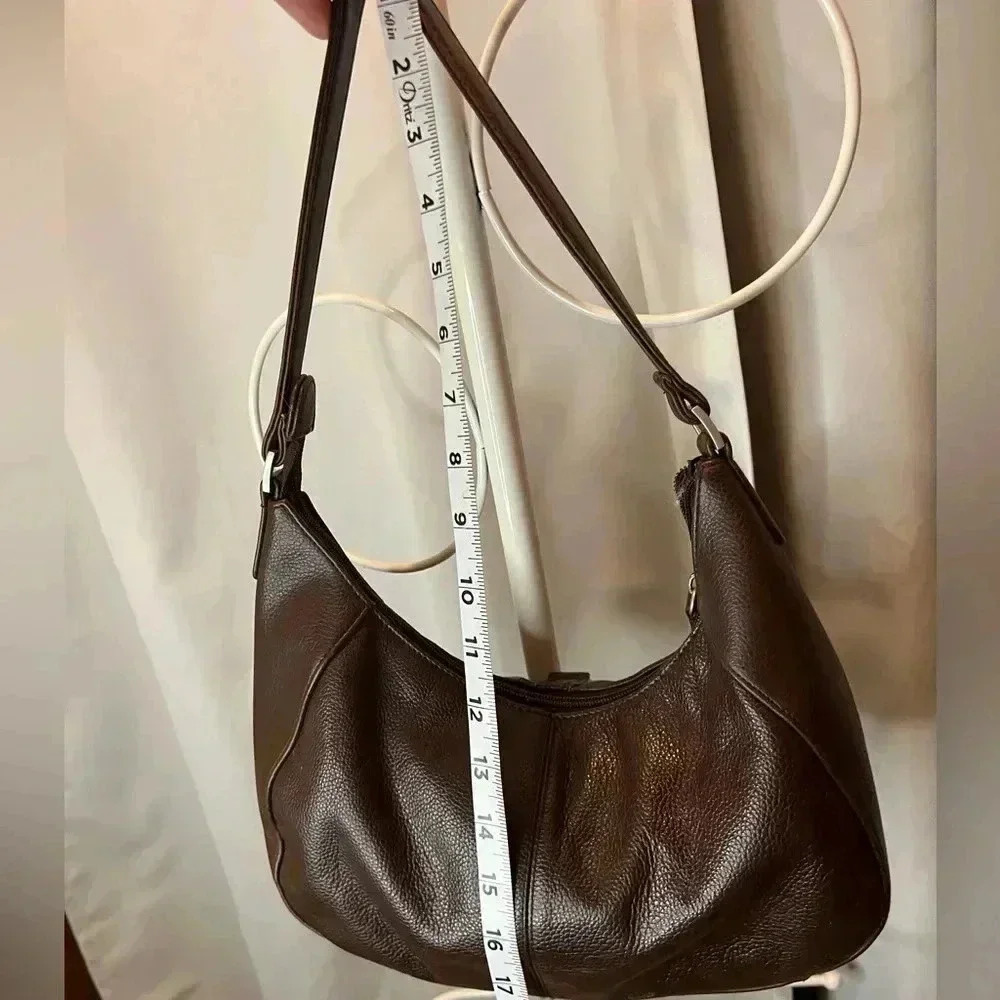 Mossimo Brown Pebble Leather Hobo Shoulder Bag - Picture 10 of 11
